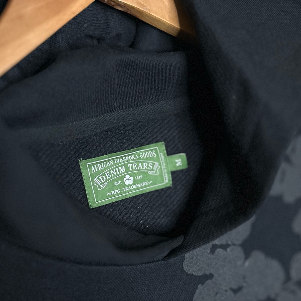 Denim Tear Hoodie Black Monochrome